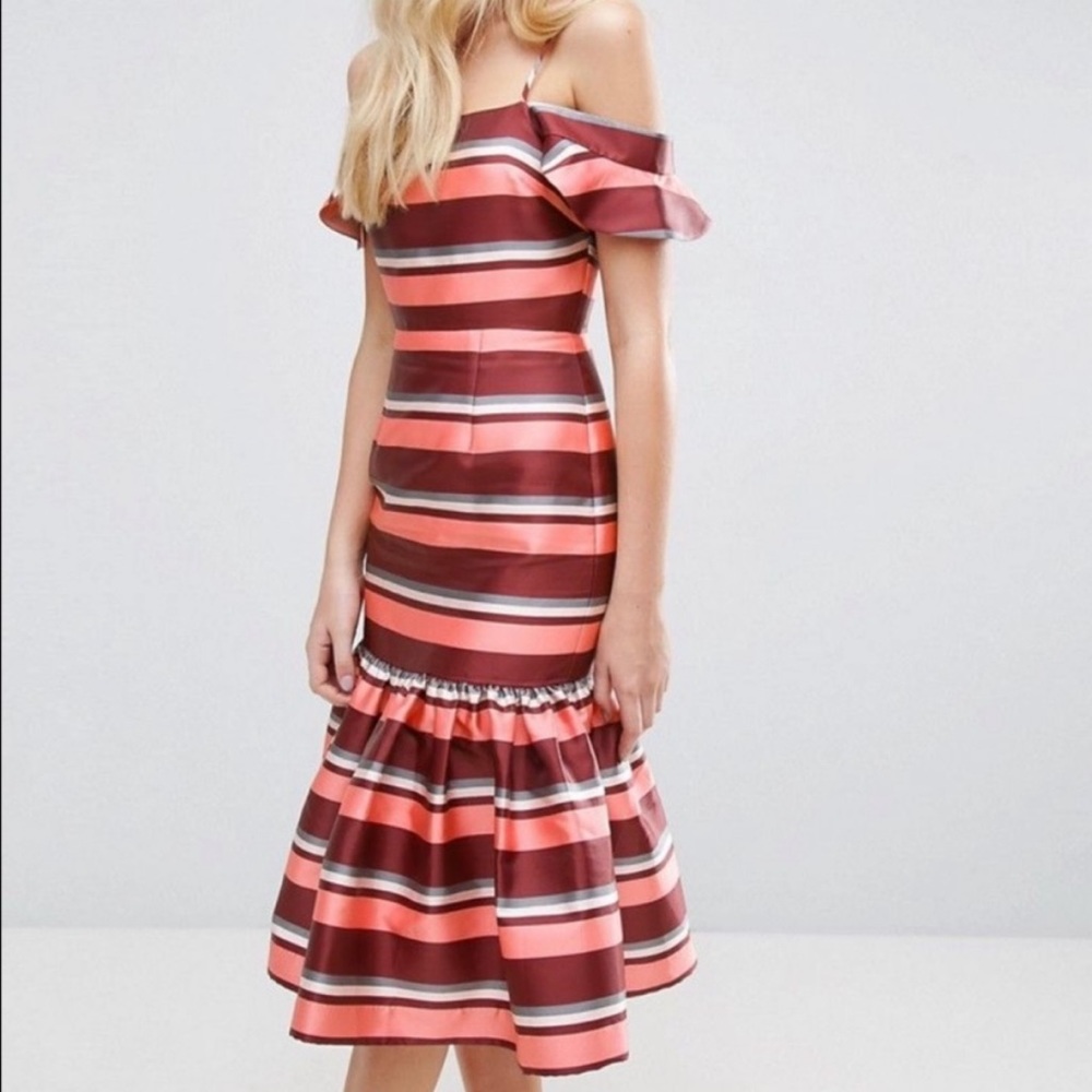 COPY - ASOS stripe drop seam midi dress flutter s…
